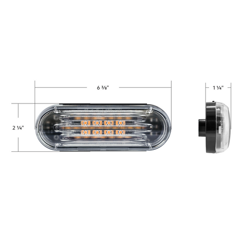 Saber 32 LED 6" Oval Stop Turn & Tail Light-Red LED/Clear Lens