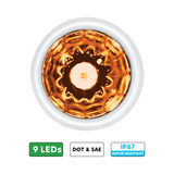 UltraBurst 9 LED Dual Function 1-1/2" Watermelon Clearance/Marker Light-Amber LED/Amber Lens