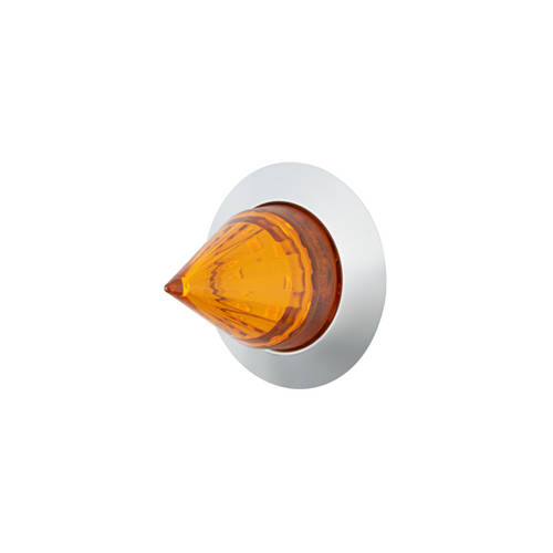 6 LED Dual Function 1-1/4" Spike Light With Stainless Steel Bezel(Clearance/Marker)-Amber LED/Amber Lens