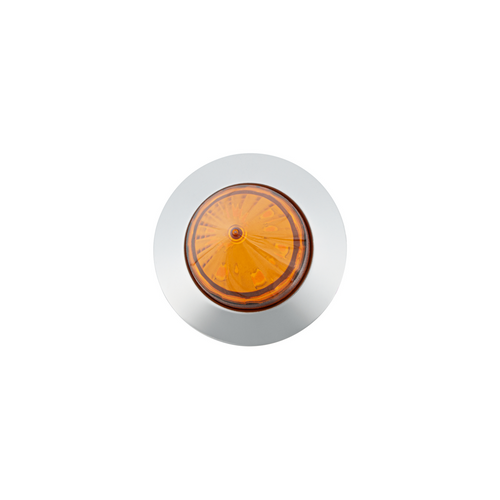 6 LED Dual Function 1-1/4" Spike Light With Stainless Steel Bezel(Clearance/Marker)-Amber LED/Amber Lens