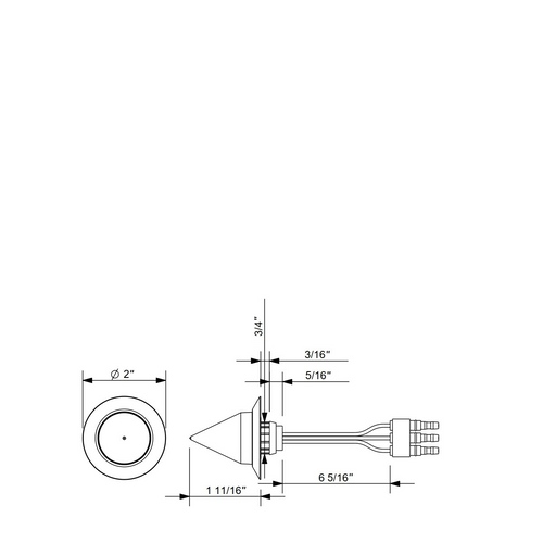 6 LED Dual Function 1-1/4" Spike Light With Stainless Steel Bezel(Clearance/Marker)-Amber LED/Amber Lens