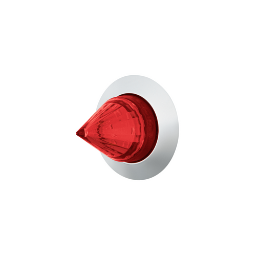 6 LED Dual Function 1-1/4" Spike Light With Stainless Steel Bezel(Clearance/Marker)-Red LED/Red Lens