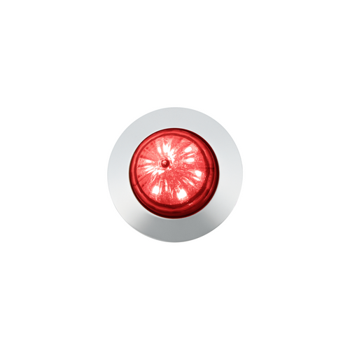 6 LED Dual Function 1-1/4" Spike Light With Stainless Steel Bezel(Clearance/Marker)-Red LED/Red Lens