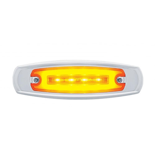 16 LED Rectangular Clearance/Marker Light - GLO Light - Amber LED/Amber Lens
