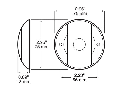 Dome / Interior Light Chrome 3" Led 14 White 12V