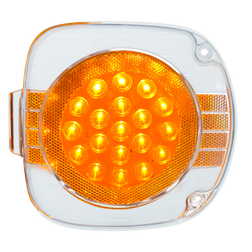 22 LED Turn Signal Light For 1996-2010 Freightliner Century - Amber LED/Clear Lens
