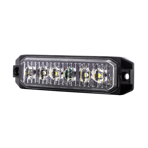 United Pacific 6 High Power LED "Competition Series" Slim Warning Light - White 12-24V