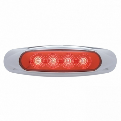 4 LED Reflector Clearance/Marker Light - Red LED/Red Lens