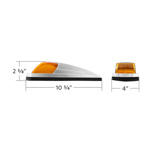 8 LED Roof Cab Light For 2013-2021 Kenworth T680/T880 -Amber LED/Amber Lens