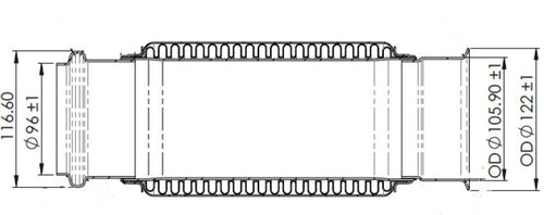 14.20" X 4" Exhaust Bellow, Fits Freightliner