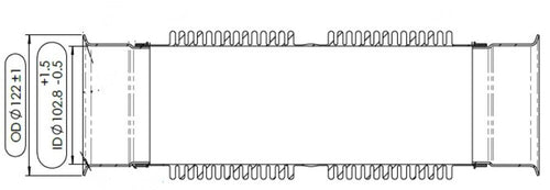 15.60" X 4 " Exhaust Bellow, Fits Freightliner Stainless Steel