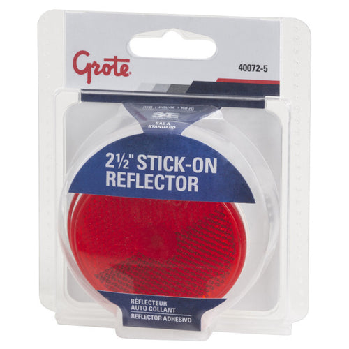 Red 2½" Round Stick-On Reflectors