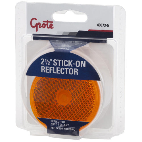 Amber 2½" Round Stick-On Reflectors