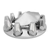 Chrome Plastic ABS Front Axle Cover with Removable Cone Hub Cap Part- Push In