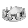 Chrome Plastic ABS Front Axle Covers with Removable Cone Hub Cap, Flat Nut Cover- Screw In