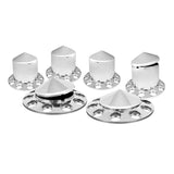 Chrome ABS Axle Cover Set Cone Type Hub Cap