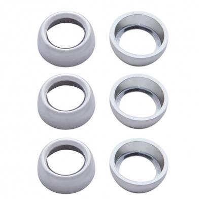 Chrome Plastic Toggle Switch Nut Cover For Freightliner (Card Of 6)