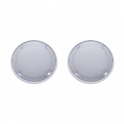 Chrome 5-7/16" Round Speaker Cover For Various Kenworth Models (Pair)