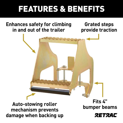 HighRise Folding Rear Entry Step (Fits 4" Bumper Beam)