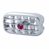 Chrome Plastic A/C Vent With Color Crystal For Peterbilt (2006+) - Purple Crystal