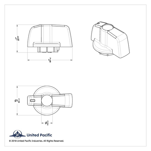 A/C Knob (Newer Model) With Clear Crystal For 2005-2010 Freightliner