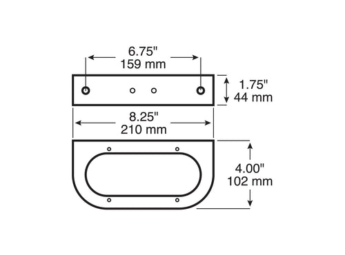 Peterson Right-Angle Mounting Bracket Black Oval