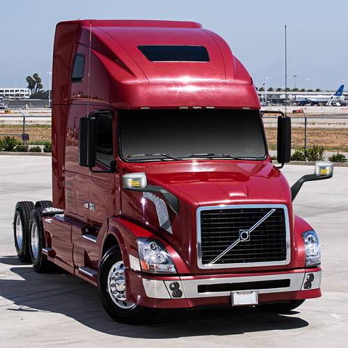 Chrome Hood Mirror Assembly With Sequential LED Turn Signal For 2004-2017 Volvo VNL-Passenger