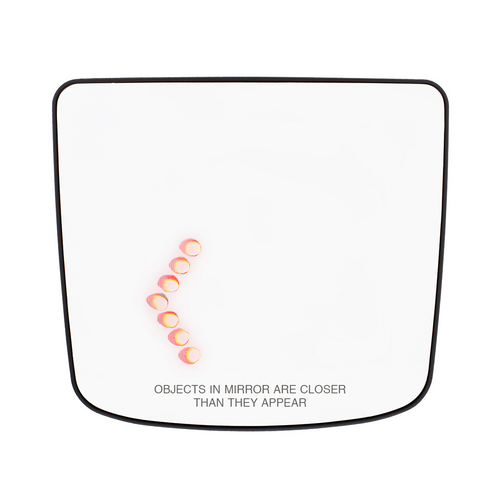 Heated Auxiliary Convex Mirror With LED Turn Signal For 2012-2017 Volvo VNL - Driver