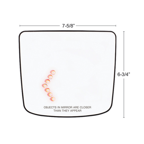 Heated Auxiliary Convex Mirror With LED Turn Signal For 2012-2017 Volvo VNL - Driver