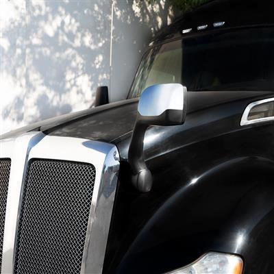 Chrome Hood Mirror Fits Kenworth T680 & Peterbilt 579/587 - Passenger