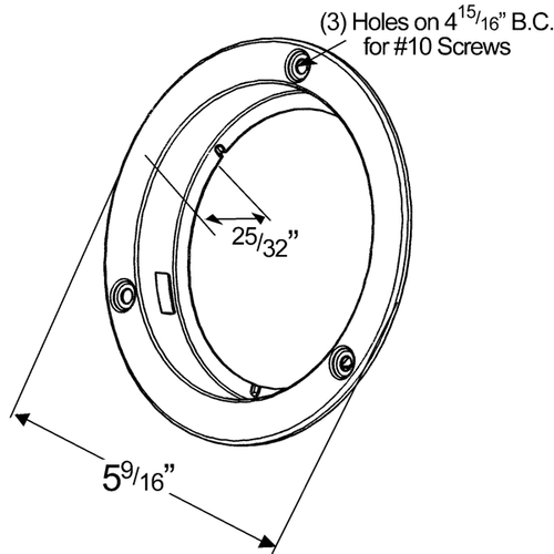 Theft-Resistant Flange For 4" Round Lights