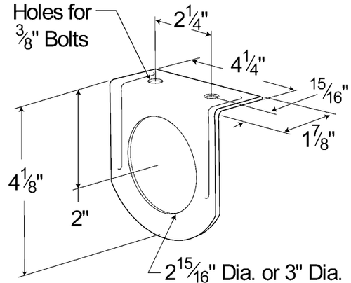 Mounting Brackets For 2" & 2½" Round Lights For 2½" Lamps (2 25/32" Hole)