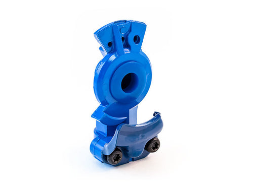 Tramec Sloan Powder-Coated Aluminum Gladhand, Service, Blue Poly Seal, Cast-In Wear Plate