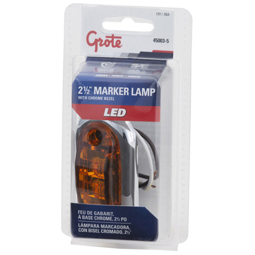 Amber 2 1/2" Oval LED Clearance Marker Lights