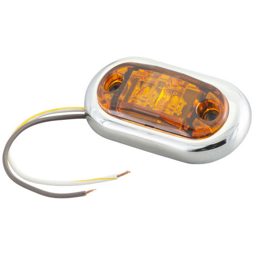 Amber 2 1/2" Oval LED Clearance Marker Lights
