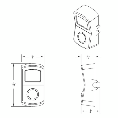 "Engine Fan" Rocker Switch Cover With Red Crystal