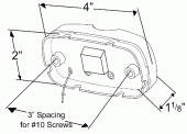 Red Two-Bulb Square-Corner Clearance Marker Lights