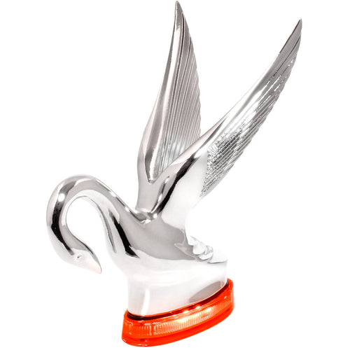 Grand General  Red/Red Classic Swan Hood Ornament with LED Glow Base