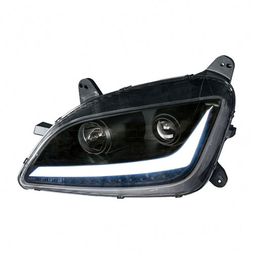 Blackout Projection Headlight with LED Position Light & LED Turn Signal for 2011+ fits Peterbilt 579/587 - Driver