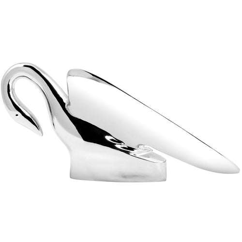 Chrome Classic Swan with Wonderwings Hood Ornament Size: 7-7/8" L x 3-13/16" H Overall. 3-3/8" L x 1-1/8" W Mounting base. 2-1/4" Wingspan width
