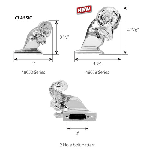 Chrome Big Ram Hood Ornament Size: 4-7/8" L x 4-1/8" W x 4-15/16" H