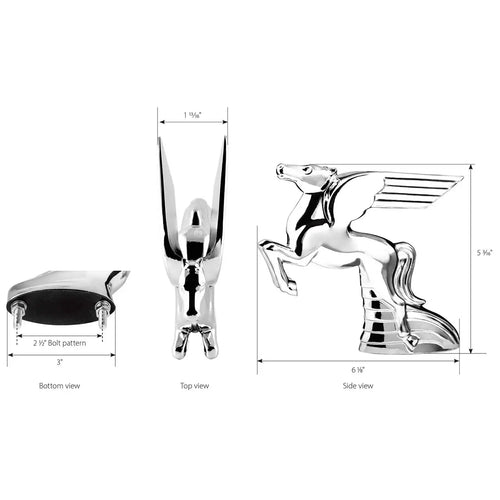 Grand General Chrome Flying Pegasus Hood Ornament