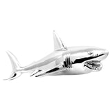 Chrome Bruce The Shark Hood Ornament  7-1/2" L x 3-5/16" W x 2-3/16" H