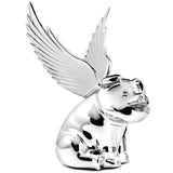 Chrome Smiling Pig with Windrider Wings Hood Ornament
