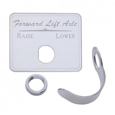 Kenworth Engraved Stainless Switch Guard - Forward Lift Axle (Card of 3)