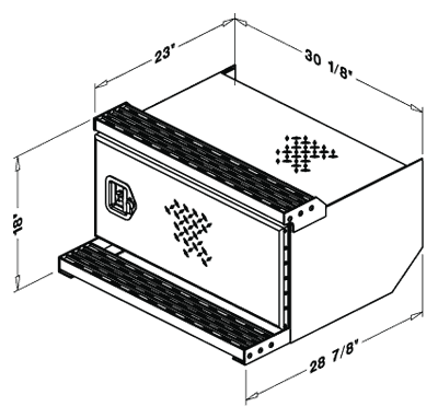 Tool Box fits Peterbilt 379 Style Diamond Plate Storage Box With Steps