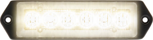 Clear Lens White LED Warning Light, Surface Mount, 10-30V