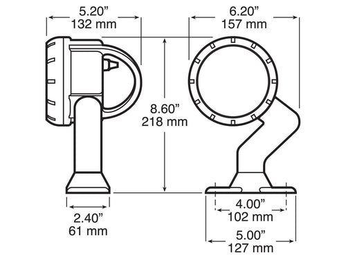 Peterson Lumen X ® 450-Lumen Rubber Pedestal Light, Multi-volt; jacketed AMP 12V and 24V