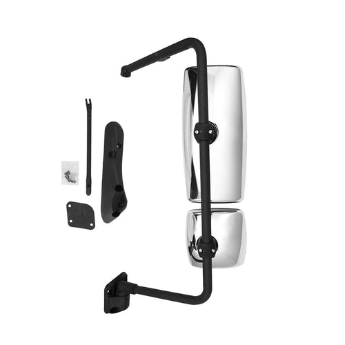 Complete Mirror Assembly with Chrome Arm Motorized Fits International Durastar 4200, 4300, 4400 Trucks