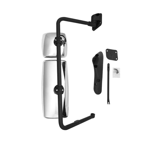 Complete Mirror Assembly with Chrome Arm Motorized Fits International Durastar 4200, 4300, 4400 Trucks